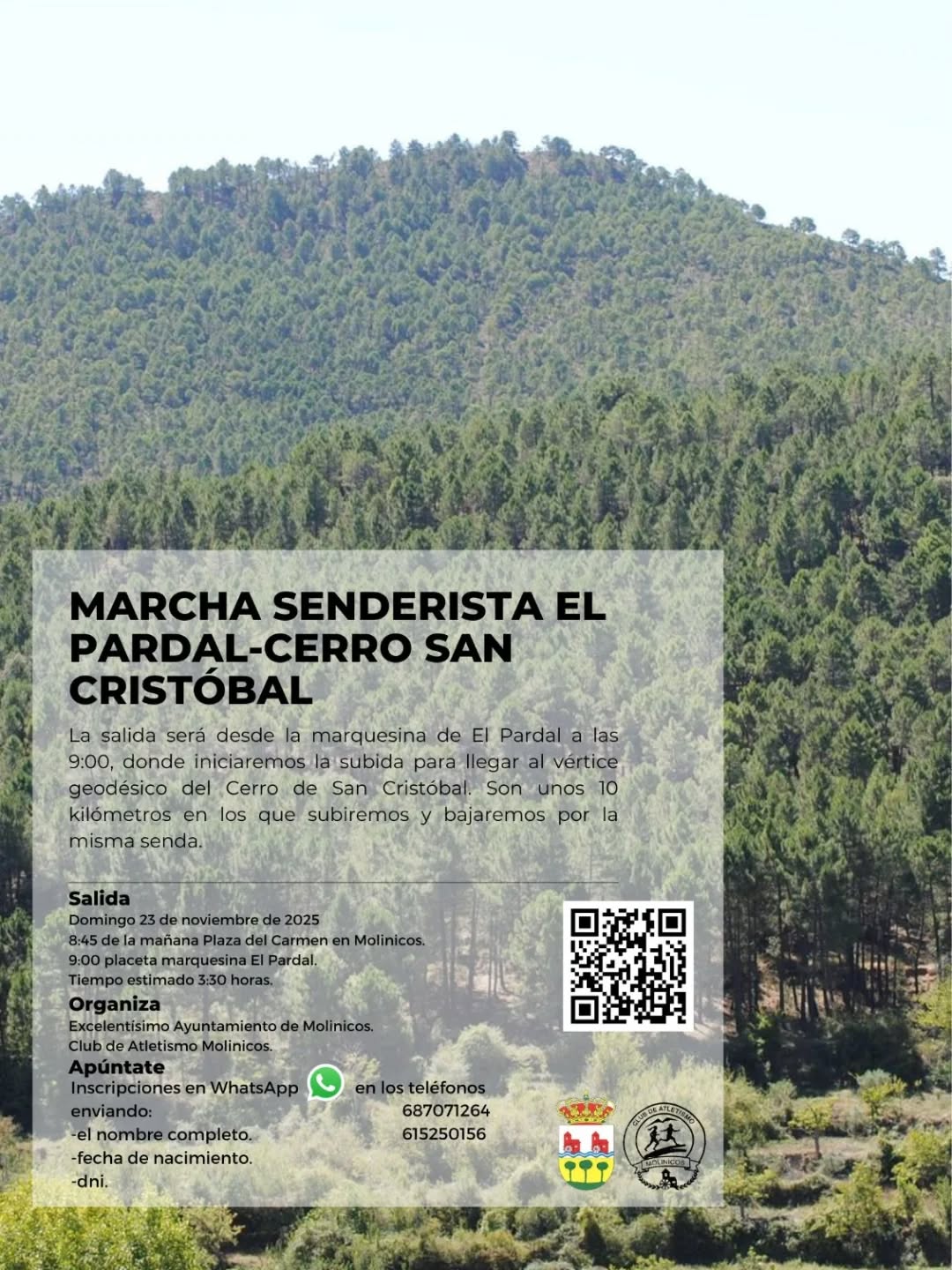 Cartel marcha de Senderismo en Molinicos.