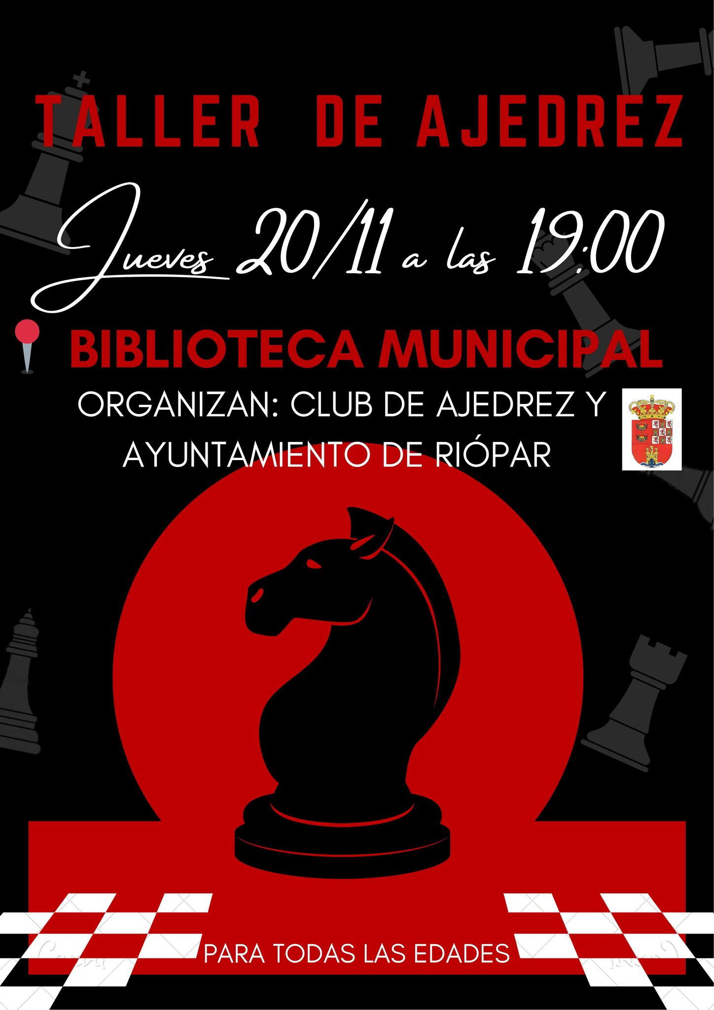 Cartel del Taller de Ajedrez en Riópar