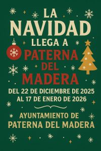 Paterna del Madera presenta una completa programación navideña pensada para todas las edades.